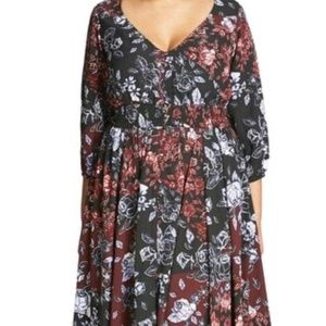 *Final Price* Burgundy foral Maxi Dress